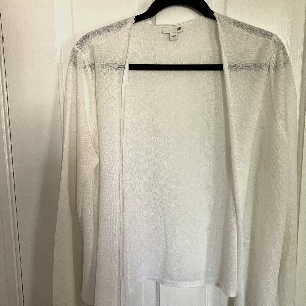 J Jill white cardigan sweater size S